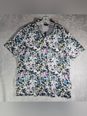Sunday Swagger Performance Polo Shirt Mens Size Extra Large XL Geometric Gray
